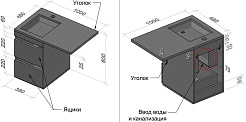 Style Line Тумба под раковину под стиральную машину Даллас 100 Люкс Plus подвесная серая – фотография-9